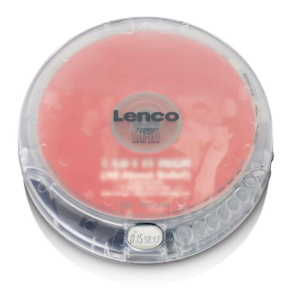 Lenco CD-012TR Portable CD Speler met Oplaadfunctie Transparant Top Merken Winkel